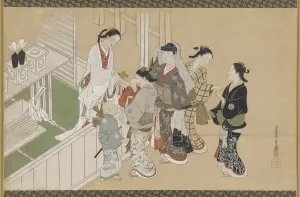 Rattle Prints: Infants first visit to a Shinto shrine, Edo period, late 17th-early 18th century