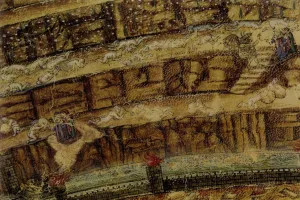 Botticelli Prints: Inferno. (Abyss of Hell). Illustration to the Divine Comedy by Dante Alighieri (Detail)