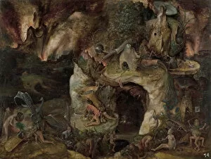 School Collection: Inferno Landscape. Artist: Bosch, Hieronymus, (School)