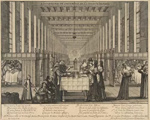 Beds Collection: The Infirmary of the Hospital of Charity, ca. 1639. Creator: Abraham Bosse