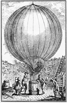 Inflation of Charles and the Robert brothers hydrogen balloon, 1783