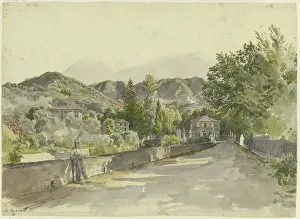 Shaded Prints: Ingresso a Marglia Colla Villa del Marchese Luchesimi, 1830. Creator: Johann Nepomuk Rauch