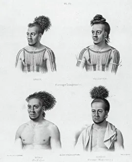 Inhabitants of the lower Caroline Islands, 19th century. Creators: Alexander Postels, Godefroy Engelmann