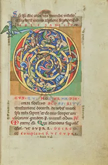 Centaur Prints: Inhabited Initial D; Stammheim Missal, probably 1170s. Creator: Unknown