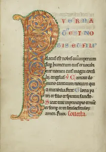 Initial Prints: Inhabited Initial P; Missal, about 1180. Creator: Unknown