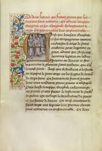 Leper Prints: Initial A: The Body of Saint Anthony Transported to Constantinople and the Healing