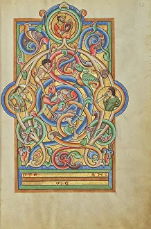 Missal Prints: Initial A: David and Companion Musicians; Stammheim Missal