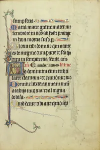 Margin Prints: Initial A: A Devil Aiming with a Bow and Arrow at a Kneeling Man in Prayer; Ruskin Hours