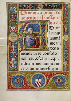 Tempera And Gold Prints: Initial A: King David, about 1520. Creator: Matteo da Milano