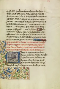 Rescuing Prints: Initial A: Saint Anthony Saving Five Children from Wolves