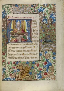 Holy Trinity Prints: Initial A: The Trinity; Book of Hours, about 1480-1490. Creator: Georges Trubert