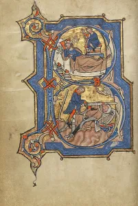 Harpist Prints: Initial B: David Playing the Harp for Saul