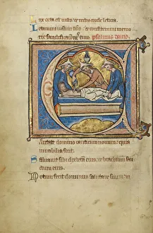 Lotion Prints: Initial C: The Entombment; Psalter, mid-1200s. Creator: Unknown