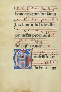 Antiphonal Prints: Initial C: Saint Nicholas; Antiphonal, late 13th century. Creator: Master of Gerona