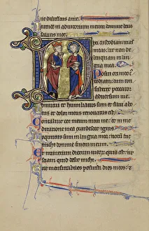 Book Of Psalms Prints: Initial D: David and Christ; Wenceslaus Psalter, about 1250-1260. Creator: Unknown