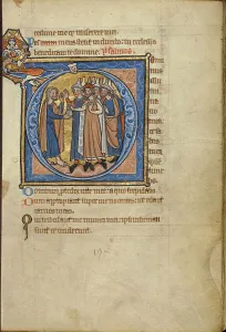 Betraying Prints: Initial D: Judas Receiving the Thirty Pieces of Silver; Psalter