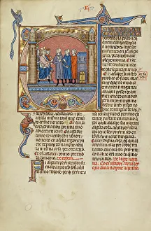Decorated Initial Prints: Initial D: Three Men before a Judge; Vidal Mayor