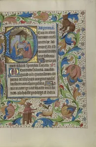 Lee Hours Master Of The Prints: Initial D: The Nativity; Book of Hours, about 1450-1455. Creator: Master of the Lee Hours