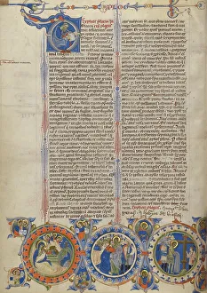 Tempera And Gold Leaf Prints: Initial D: Saint Jerome with Scenes of the Life of Christ; Abbey Bible