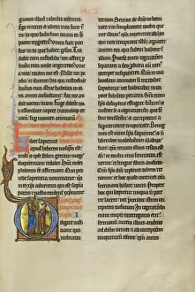 Initial D: Solomon Giving a Sword to a Young Man; Marquette Bible, about 1270. Creator: Unknown