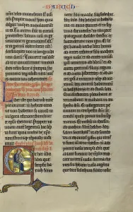 Initial E: Baruch; Marquette Bible, about 1270. Creator: Unknown