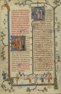 Liturgical Prints: Initial E: A Prophet; Initial Q: A Prophet; Breviary, about 1320-1325. Creator: Unknown