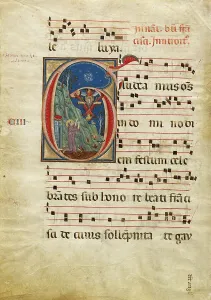 Stigmata Prints: Initial G: The Stigmatization of St. Francis, about 1275. Creator: Rinaldo da Siena