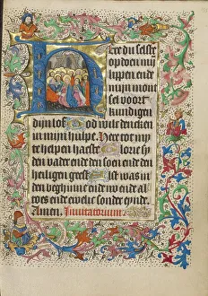 Tempera And Gold Leaf Prints: Initial H: Pentecost; Book of Hours