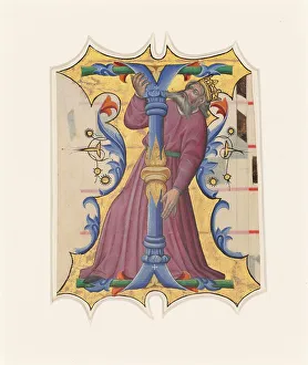 Hymn Book Prints: Initial I with David, 1430s. Creator: Master of the Cypresses