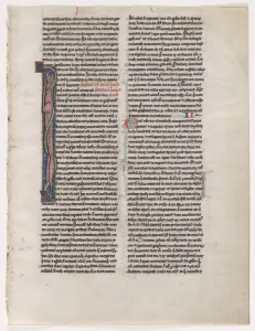 Glastonbury Prints: Initial I: Entwined Beast and Serpent: Leaf from a Bible (2 of 2 Excised Leaves), c