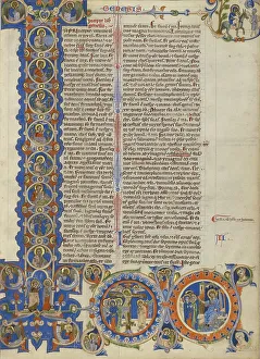 Tempera And Gold Leaf Prints: Initial I: Scenes of the Creation of the World and the Life of Christ; Abbey Bible