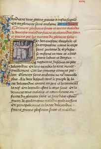 Cured Prints: Initial L: The Sick in Alexandria Are Healed after Touching the Body of Saint Anthony