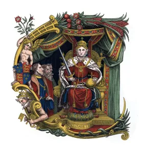 Initial letter C, 1563, (1843). Artist: Henry Shaw