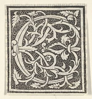 Initial letter C on patterned background, 1520. 1520. Creator: Anon