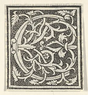 Letter C Prints: Initial letter C on patterned background, 1520. 1520. Creator: Anon