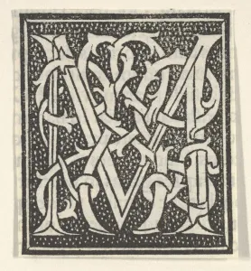 Letter M Prints: Initial letter M on patterned background, 1520. 1520. Creator: Anon