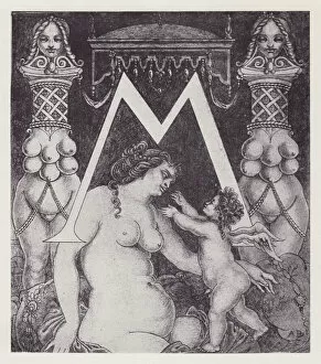 Breast Gallery: Initial Letter M (Venus) to Volpone, 1898. Creator: Aubrey Beardsley