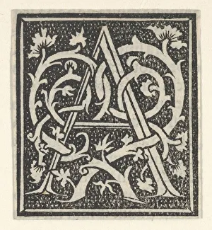 Letter A Prints: Initial letter A on patterned background, 1520. 1520. Creator: Anon