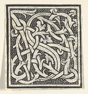 Initial letter S on patterned background, 1520. 1520. Creator: Anon