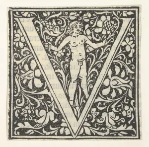 Letter V Prints: Initial letter V with putto, 1496. 1496. Creator: Anon