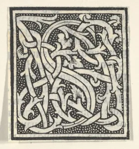 Crible Prints: Initial letters on patterned background, 1520. 1520. Creator: Anon