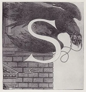 Ben Johnson Gallery: Initial Letters (Vulture) to Volpone, 1898. Creator: Aubrey Beardsley