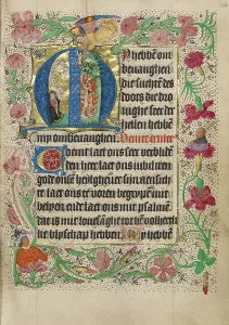Tempera And Gold Leaf Prints: Initial M: A Kneeling Woman in Prayer; Book of Hours
