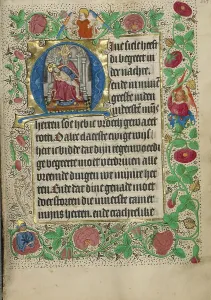 Holy Trinity Prints: Initial M: The Throne of Grace Trinity; Book of Hours