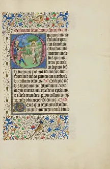 Arrows Prints: Initial O: The Martyrdom of Saint Sebastian; Llangattock Hours