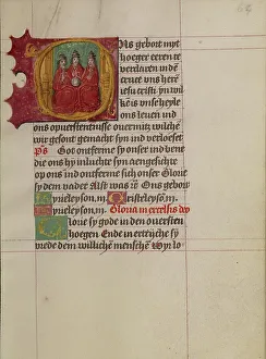 Initial O: The Trinity; Book of Hours, about 1500. Creator: Workshop of Gerard Horenbout
