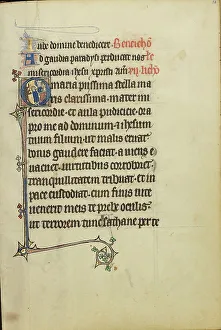 Margin Prints: Initial O: A Young Man and a Devil before the Virgin and Child; Ruskin Hours