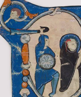 Assassin Gallery: Initial P with the Martyrdom of Saint Peter Martyr, second half 13th century. Creator: Unknown