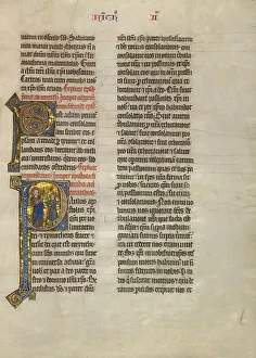 Spiral Prints: Initial P: Saint Paul Speaking to a Messenger; Concluding Volume of a Bible