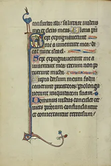 Letters Prints: Initial S: A Man with a Cross Chasing Away Two Devils; Ruskin Hours